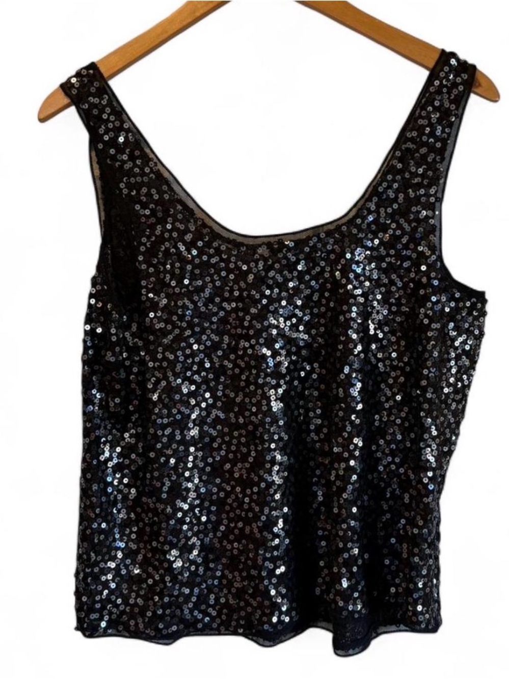 Express Black Sequin Tank Top - Picture 3 of 6